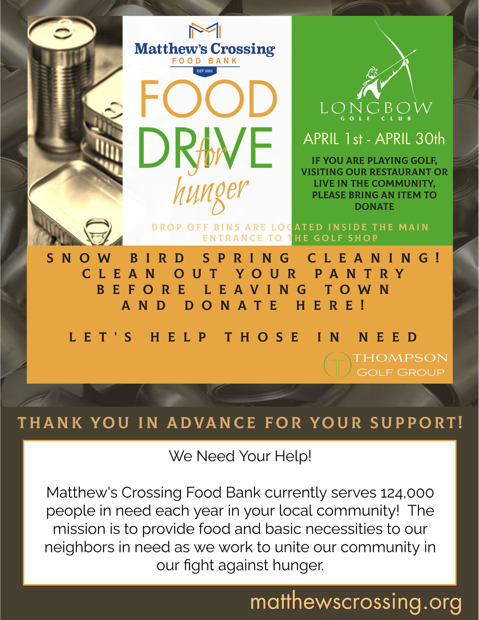 Food Drive - All Month Long!